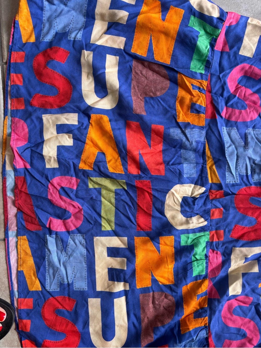 FARM Rio Blue Multicolor Letter-Print Maxi Skirt - Picture 2 of 8